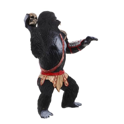 QUMIIRITY Orang-Utan-Ornamente Kuchen Topper Gorilla-Actionfigur Affenstatue Schwarzer Gorilla Statue Sammlerstück Tierfigur pädagogisches Tierspielzeug Gorilla-Statue-Skulptur PVC rot von QUMIIRITY