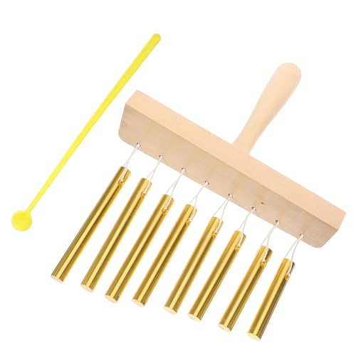 QUMIIRITY Percussion Windspiel Musikspielzeug Windspiel 8 Stäbe Windglocke Für Musikinstrument Desktop Bar Windspiel Percussion Instrument Für Holz Golden von QUMIIRITY