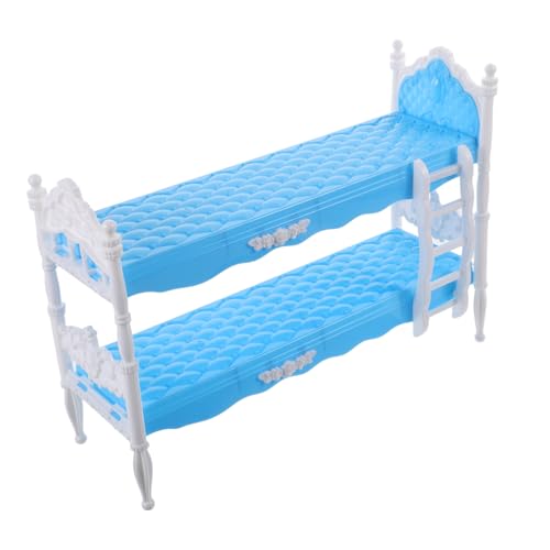 QUMIIRITY Prinzessin Puppenbett Prinzessinnen Puppen Schlafzimmer für Etagenbett für Puppen Miniaturbett Minibett Plastik Blue von QUMIIRITY