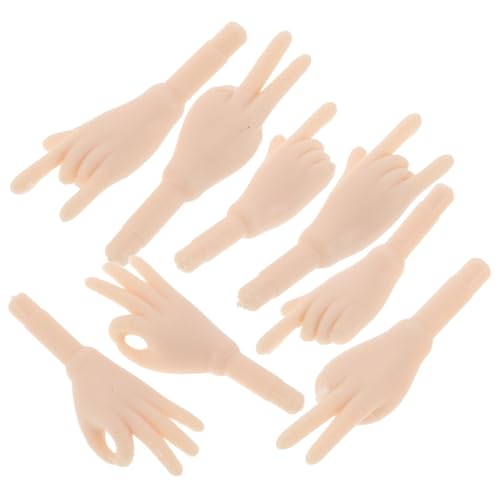 QUMIIRITY Puppenhände Für Die Puppenherstellung, 5 Paar Gelenke, Miniaturhände, DIY Puppe, Kleine Finger, Bastelhandteile, Kunststoff, Mini-handgelenke, Puppenhand-Set, Beige von QUMIIRITY