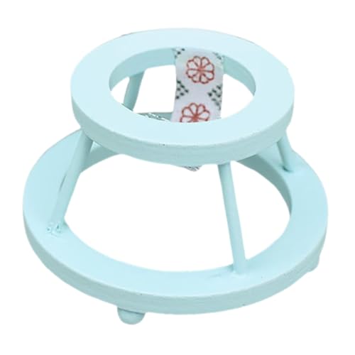 QUMIIRITY Puppenhaus babyzimmer holzmöbel holzspielzeug Spielzeug für Kinder Holzmodell Möbel für Kleinkinder Miniatur-Puppenstubenmöbel Puppenwagen winzige Hausmöbel Bambusseide Sky-Blue von QUMIIRITY