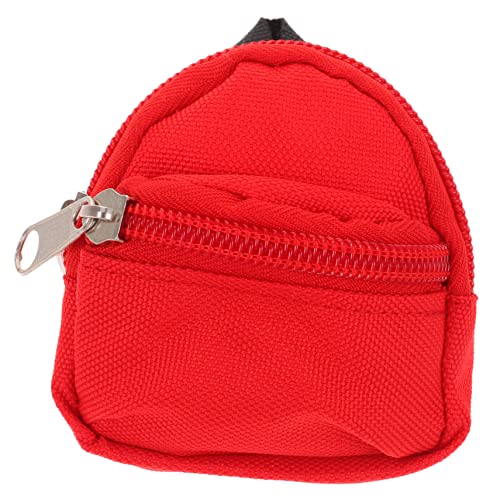 QUMIIRITY Miniatur-Rucksack Für Puppen Polyester Schulranzen Ornament Für Puppen Fotografie-Requisiten Rot von QUMIIRITY