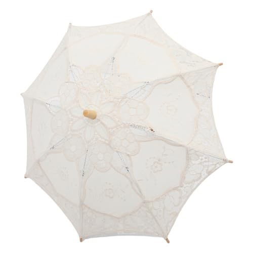 QUMIIRITY Regenschirm aus Spitze Boho-Brautparty-Dekorationen Spitze Regenschirm großer Regenschirm Big Umbrella Fotografie-Requisiten Regenschirm Vintage hölzern von QUMIIRITY