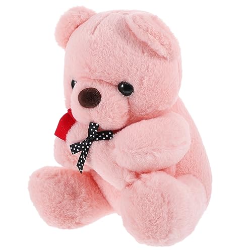 QUMIIRITY Rosenbärenpuppe weicher Stoffbär dekorative Bärenpuppe Bärenspielzeug Kuscheltier wohnaccessoires Valentine's Day Toy ausgestopfte Plüschbärenpuppen Stofftier Bär PP Baumwolle Rosa von QUMIIRITY