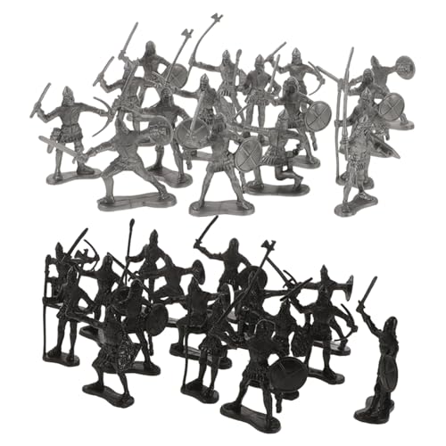 QUMIIRITY Satz Kriegspuppenmodell Armeemänner-spielset Soldaten-actionfiguren Soldat Spielset Mittelalterliches Soldatenspielzeug Armee Spielzeug Ritterstatue Mini-armeemänner Plastik von QUMIIRITY