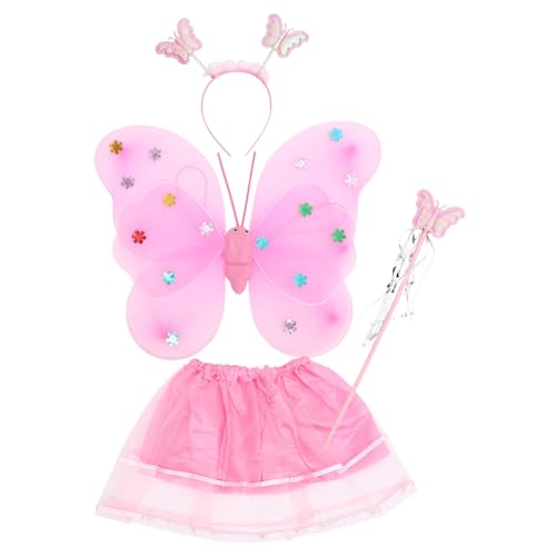 QUMIIRITY Schmetterlingsflügel Kostüm mit Tüllrock Zauberstab und Haarreif Leichte Verkleidung für Mädchen für Geburtstagsfeiern Bühnenauftritte und Cosplay Partys QUMIIRITY Schmetterlingsflügel Kostüm mit Tüllrock Zauberstab und Haarreif Leichte Verkleidung für Mädchen für Geburtstagsfeiern Bühnenauftritte und Cosplay Partys von QUMIIRITY