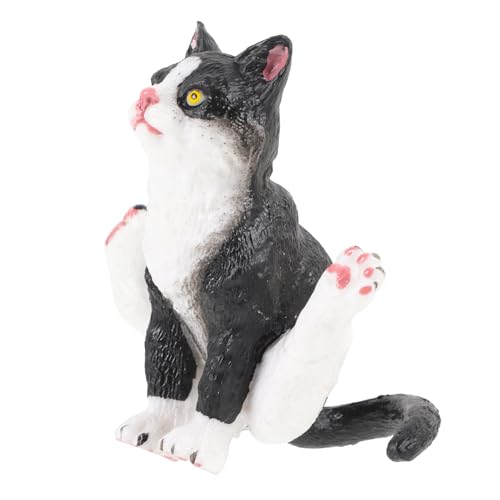 QUMIIRITY Simulationskatzenmodell Animal Figures Cutie Cats Katzen spielkatze kleine Katzenverzierung Katzenskulptur Tiere kleine Katzendekoration Künstliche Katzenfigur PVC Black von QUMIIRITY