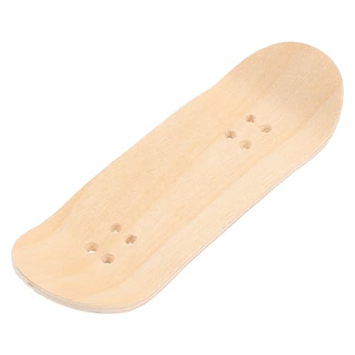 QUMIIRITY Skateboard-Zubehör Mini-Finger-Skateboards Mini-Griffbretter Einfache Finger-Skateboard-Decks Ahornholz Skateboard Deck Holzfarbenes Skateboard Deck Handbrett großes Rad Beige von QUMIIRITY