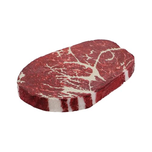 QUMIIRITY Steak-Modell Rindersteak Herd Basis Fleisch Requisiten Künstliches Steak Essensrequisiten Rindfleisch-Requisiten Wandregal Seifenschale Haushaltsrequisiten Augensteak Polymer Harz von QUMIIRITY