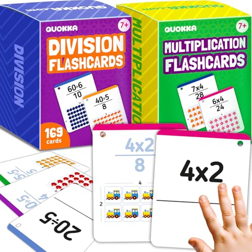 QUOKKA Multiplication & Division Flash Cards Set for Kids Ages 4-8 – 338 Jumbo Math Flashcards with Visual Aids, Sorting Rings & Reference Cards – Math Games for Kids 1st to 3rd Grade Classroom & Home QUOKKA Multiplication & Division Flash Cards Set for Kids Ages 4-8 – 338 Jumbo Math Flashcards with Visual Aids, Sorting Rings & Reference Cards – Math Games for Kids 1st to 3rd Grade Classroom & Home von QUOKKA