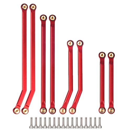 QUR 8 CNC Links mit Hoher Freigabe 4 Link-Set für Axial SCX24 AXI00005 1/24 RC Crawler,Rot von QUR