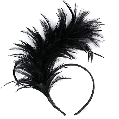 Feder Stirnband 1920er Jahre Fascinator Stirnband Cosplay Haarreifen Derby Kopfschmuck Haarschmuck für Cocktail Hochzeit Tee Party von QUUPY