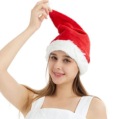 QUUPY Weihnachtsmütze Weihnachtsmütze für Unisex Erwachsene Weicher Komfort Plüsch Weihnachten Urlaub Hut für Weihnachten Neujahr Festival Urlaub Party Supplies von QUUPY