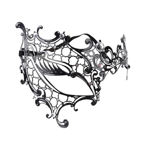 QVNXVO Karneval Masken für Maskenball Venezianische Karnevalsmaske Masquerade Damen Herren Cosplay-Party für Karneval Mottoparty Glänzende Faschingmasken Masken Glänzende Strass Metall Filigrane von QVNXVO