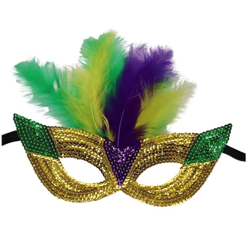 QVNXVO Karnevalsmaske Damen Karneval Mardi Gras Karneval Pailletten Halbmaske Maskerade Performance Maske Karneval Dekorationen Kostümparty Venezianische Masken für Frauen von QVNXVO