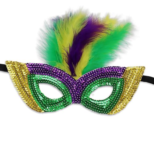 QVNXVO Karnevalsmaske Damen Karneval Mardi Gras Karneval Pailletten Halbmaske Maskerade Performance Maske Karneval Dekorationen Kostümparty Venezianische Masken für Frauen von QVNXVO