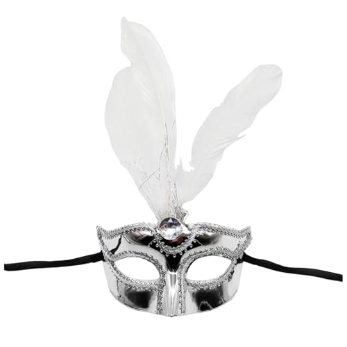 QVNXVO Karnevalsmaskeke Damen-Maske Karnevalsballparty High-End-Halbgesichtsmaske mit Pailletten Federn und Diamanten Fasching Verkleidung Maskenball Faschingsdeko Maske von QVNXVO