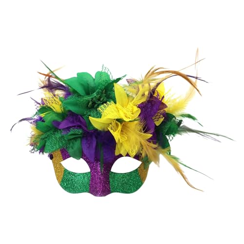 QVNXVO Venezianische Masken Mardi Gras Maskerade Maske Irish Festival Ostern Feder Halbgesichtsmaske Party Versammlung Augenmaske von QVNXVO