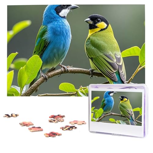 Puzzle, 1000 Teile (74,9 x 50 cm), personalisierbar, Motiv: Vögel, Natur, grüne Farben, Puzzle, anspruchsvolles Fotopuzzle mit Aufbewahrungstasche, Bilderpuzzle für Erwachsene und Familie von QVUEagriSJ