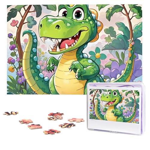 Puzzles, 1000 Teile (74,9 x 50 cm), personalisierbar, Cartoon-Dinosaurier-Bilder, Puzzle, herausforderndes Fotopuzzle mit Aufbewahrungstasche, Bilderpuzzle für Erwachsene und Familie von QVUEagriSJ