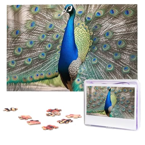 Puzzles, 1000 Teile (74,9 x 50 cm), personalisierbar, Vogel-Puzzle, Pfau-Puzzle, anspruchsvolles Fotopuzzle mit Aufbewahrungstasche, Bilderpuzzle für Erwachsene und Familie von QVUEagriSJ