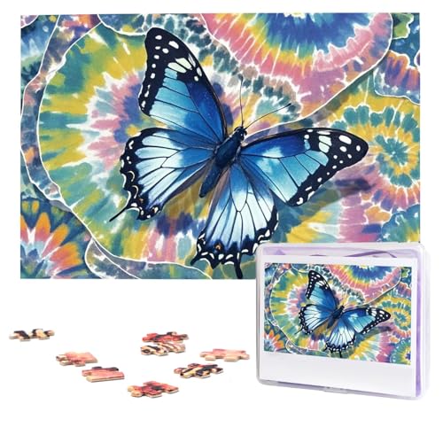 Puzzles, 1000 Teile (74,9 x 50 cm), personalisiertes Puzzle, Schmetterling, Batik-Puzzle, anspruchsvolles Fotopuzzle mit Aufbewahrungstasche, Bilderpuzzle für Erwachsene und Familie von QVUEagriSJ