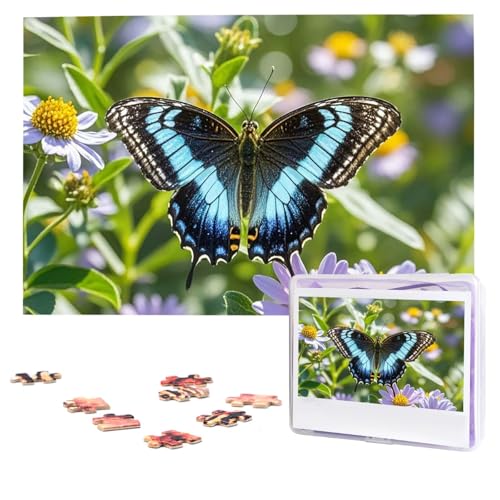 Puzzles, 1000 Teile (74,9 x 50 cm), personalisiertes Puzzle, Schmetterlings-Blumen-Puzzle, herausforderndes Fotopuzzle mit Aufbewahrungstasche, Bilderpuzzle für Erwachsene und Familie von QVUEagriSJ