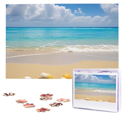 Puzzles, 1000 Teile (74,9 x 50 cm), personalisiertes Puzzle, Strandblick-Puzzle, herausforderndes Fotopuzzle mit Aufbewahrungstasche, Bilderpuzzle für Erwachsene und Familie von QVUEagriSJ