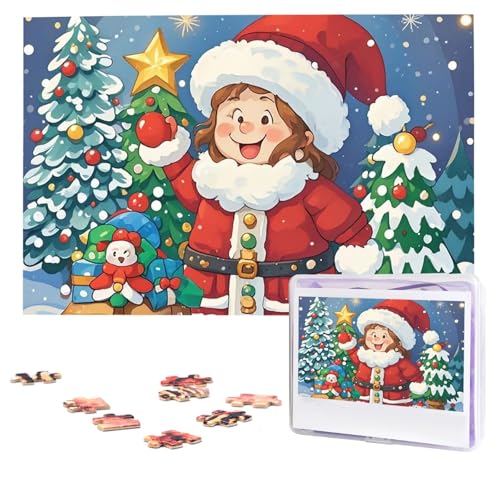 Puzzles, 1000 Teile (74,9 x 50 cm), personalisiertes Puzzle, Weihnachten, Winter-Puzzle, herausforderndes Fotopuzzle mit Aufbewahrungstasche, Bilderpuzzle für Erwachsene und Familie von QVUEagriSJ