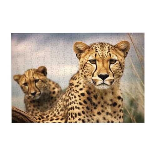 Puzzles, 300 Teile, 25,9 x 38,1 cm, personalisierbar, cooles Leopard1-Puzzle, herausforderndes Fotopuzzle mit Aufbewahrungstasche, Bilderpuzzle für Erwachsene, Familie von QVUEagriSJ