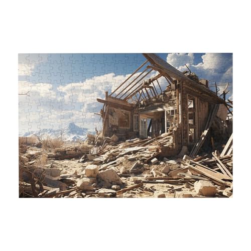 Puzzles, 300 Teile, 25,9 x 38,1 cm, personalisiertes Puzzle, zusammengeklapptes Haus, herausforderndes Fotopuzzle mit Aufbewahrungstasche, Bilderpuzzle für Erwachsene, Familie von QVUEagriSJ