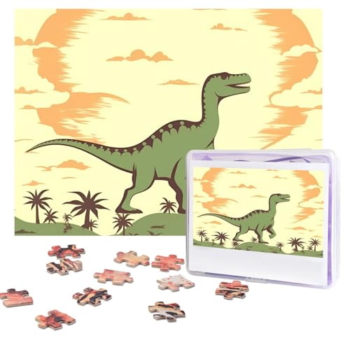 Puzzles, 500 Teile (51,8 x 38,1 cm), personalisierbar, Dinosaurier1-Puzzle, herausforderndes Fotopuzzle mit Aufbewahrungstasche, Bilderpuzzle für Erwachsene, Familie von QVUEagriSJ