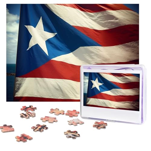 Puzzles, 500 Teile (51,8 x 38,1 cm), personalisierbar, Puerto Rico, Tapete, Flagge, Puzzle, anspruchsvolles Fotopuzzle mit Aufbewahrungstasche, Bilderpuzzle für Erwachsene, Familie von QVUEagriSJ