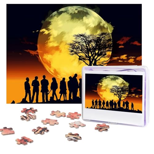 Puzzles, 500 Teile (51,8 x 38,1 cm), personalisierbar, Weltfrieden-Silhouette, Puzzle, herausforderndes Fotopuzzle mit Aufbewahrungstasche, Bilderpuzzle für Erwachsene, Familie von QVUEagriSJ