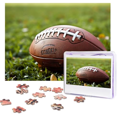 Puzzles, 500 Teile (51,8 x 38,1 cm), personalisierbar, braun, Fußball, grünes Gras, Puzzle, anspruchsvolles Fotopuzzle mit Aufbewahrungstasche, Bilderpuzzle für Erwachsene, Familie von QVUEagriSJ