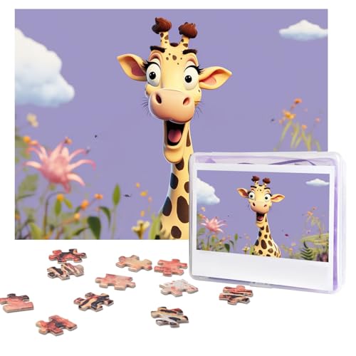 Puzzles, 500 Teile (51,8 x 38,1 cm), personalisierte Puzzles, Happy Giraffe, Puzzle, anspruchsvolles Fotopuzzle mit Aufbewahrungstasche, Bilderpuzzle für Erwachsene, Familie von QVUEagriSJ