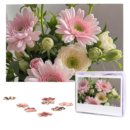 Puzzles 1000 Teile (74,9 x 50 cm), personalisiertes Puzzle, Blumenstrauß, herausforderndes Fotopuzzle mit Aufbewahrungstasche, Bilderpuzzle für Erwachsene und Familie von QVUEagriSJ