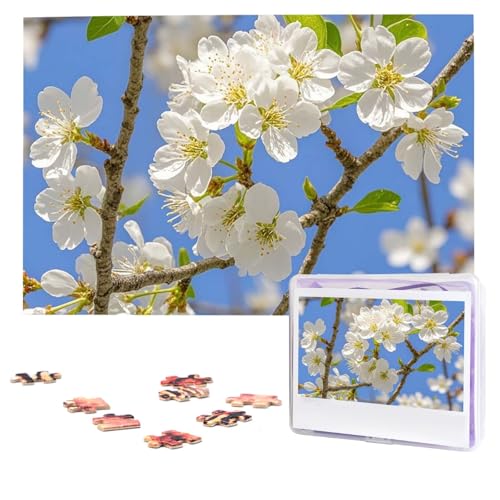 Puzzles 1000 Teile (74,9 x 50 cm), personalisiertes Puzzle, Kirschblüten-Puzzle, herausforderndes Fotopuzzle mit Aufbewahrungstasche, Bilderpuzzle für Erwachsene und Familie von QVUEagriSJ