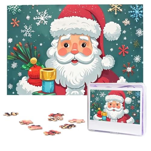 Puzzles 1000 Teile (74,9 x 50 cm), personalisiertes Puzzle, Weihnachtsmann-Puzzle, herausforderndes Fotopuzzle mit Aufbewahrungstasche, Bilderpuzzle für Erwachsene und Familie von QVUEagriSJ