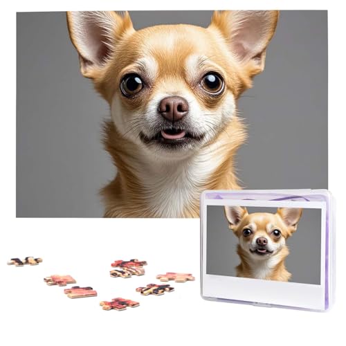 Puzzles 1000 Teile (74,9 x 50 cm), personalisiertes Puzzle, niedliches Chihuahua-Puzzle, herausforderndes Fotopuzzle mit Aufbewahrungstasche, Bilderpuzzle für Erwachsene und Familie von QVUEagriSJ