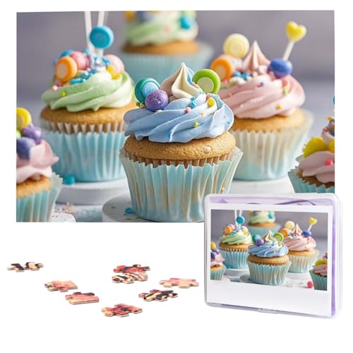 Puzzles 1000 Teile (74,9 x 50 cm), personalisiertes Puzzle, niedliches Cupcake-Puzzle, herausforderndes Fotopuzzle mit Aufbewahrungstasche, Bilderpuzzle für Erwachsene und Familie von QVUEagriSJ