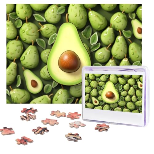 Puzzles 500 Teile (51,8 x 38,1 cm), personalisierte Puzzles, Cartoon- und verspieltes Avocado-Puzzle, herausforderndes Fotopuzzle mit Aufbewahrungstasche, Bilderpuzzle für Erwachsene, Familie von QVUEagriSJ