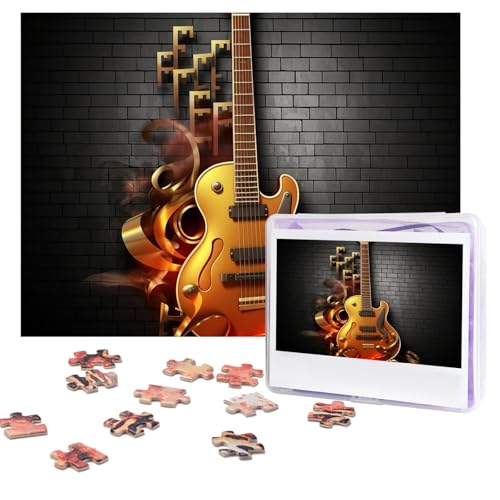 Puzzles 500 Teile (51,8 x 38,1 cm), personalisiertes Puzzle, Notiz-Gitarren-Puzzle, herausforderndes Fotopuzzle mit Aufbewahrungstasche, Bilderpuzzle für Erwachsene, Familie von QVUEagriSJ