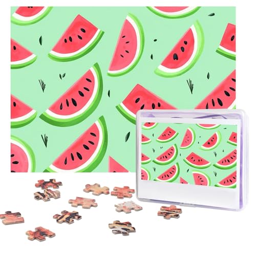 Puzzles 500 Teile (51,8 x 38,1 cm), personalisiertes Puzzle, Sommer-Wassermelone, 1 Puzzle, herausforderndes Fotopuzzle mit Aufbewahrungstasche, Bilderpuzzle für Erwachsene, Familie von QVUEagriSJ