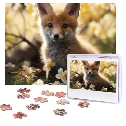 Puzzles 500 Teile (51,8 x 38,1 cm), personalisiertes Puzzle, Tier, Baby, im Frühling, herausforderndes Fotopuzzle mit Aufbewahrungstasche, Bilderpuzzle für Erwachsene, Familie von QVUEagriSJ