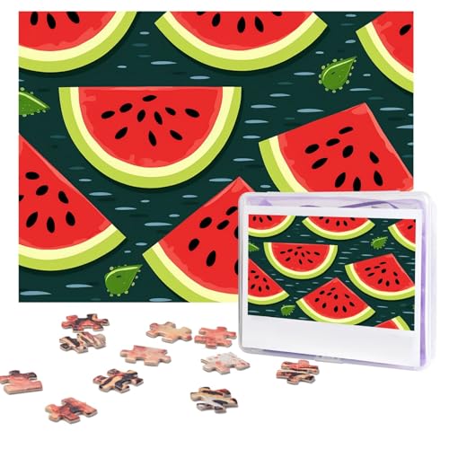 Puzzles 500 Teile (51,8 x 38,1 cm), personalisiertes Puzzle, Wassermelonenscheiben, Puzzle, anspruchsvolles Fotopuzzle mit Aufbewahrungstasche, Bilderpuzzle für Erwachsene, Familie von QVUEagriSJ