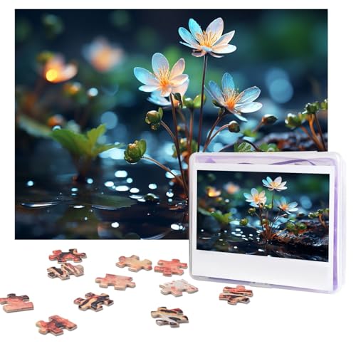 Puzzles 500 Teile (51,8 x 38,1 cm) Personalisierte Puzzles Es gibt verschiedene kleine Blumen Puzzle herausforderndes Fotopuzzle mit Aufbewahrungstasche, Bilderpuzzle für Erwachsene und Familie von QVUEagriSJ