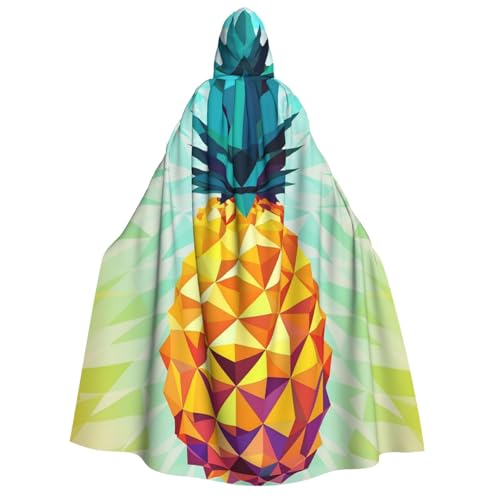 QVUEagriSJ Kapuzenumhang Halloween Kapuzenumhang Unisex Halloween Umhang Ananas Geometrisch Kapuzenmantel Cosplay Kostüme von QVUEagriSJ