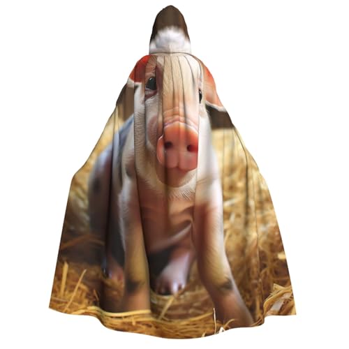 QVUEagriSJ Kapuzenumhang Halloween Kapuzenumhang Unisex Halloween Umhang Niedliches Schwein 1 Kapuzenmantel Cosplay Kostüme von QVUEagriSJ