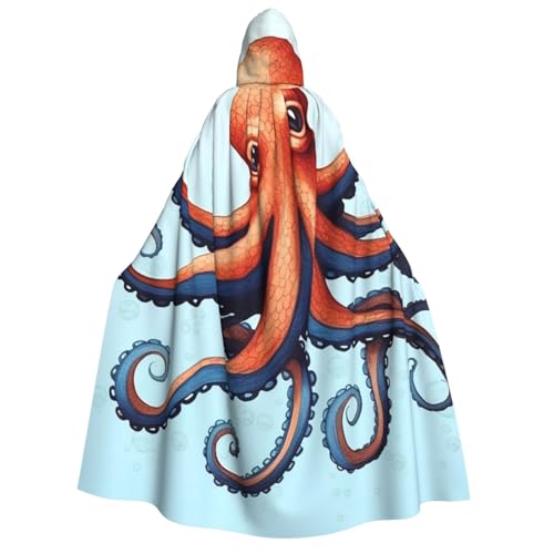 QVUEagriSJ Kapuzenumhang Halloween Kapuzenumhang Unisex Halloween Umhang Octopus Kapuzenmantel Cosplay Kostüme von QVUEagriSJ